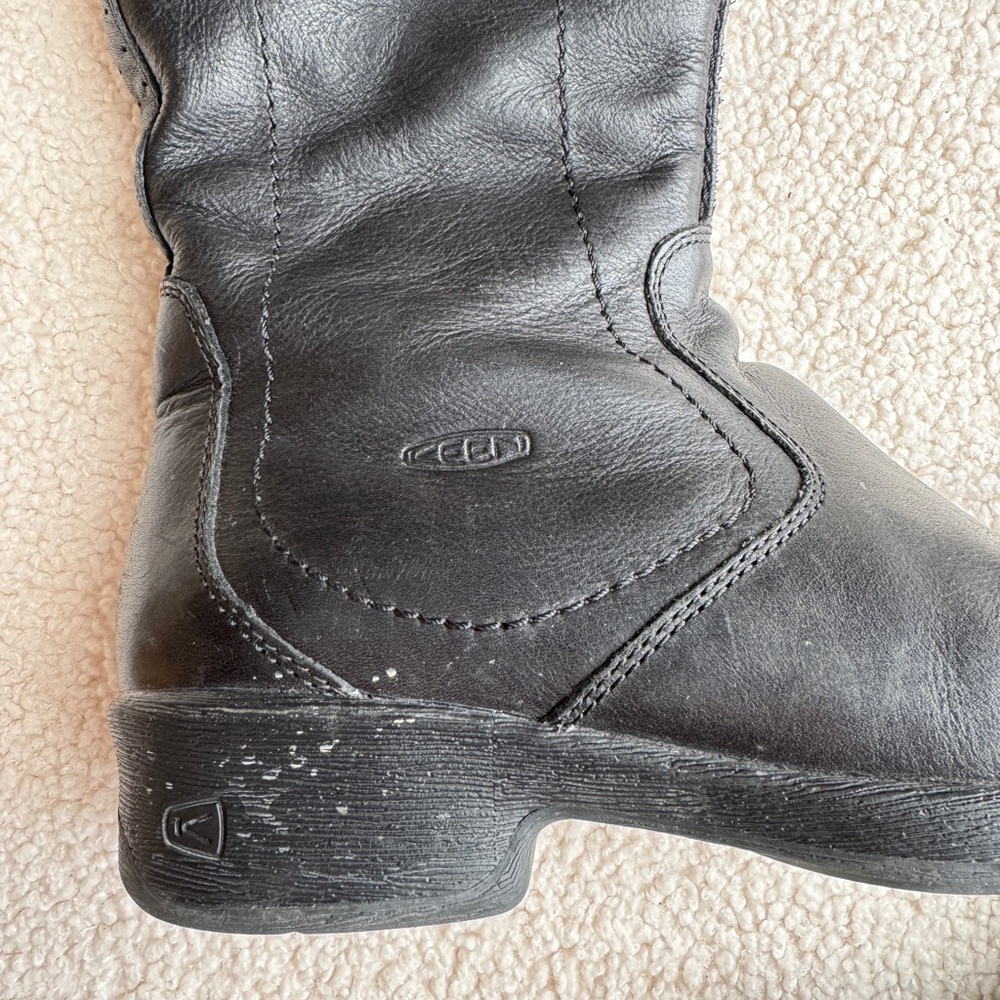 Keen Tyretread Black Leather Tall Boots - Picture 5 of 9